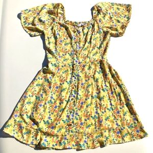 Sienna Sky Floral Flare Dress Size M Yellow